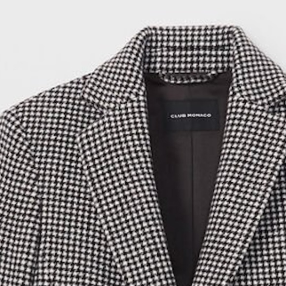 Slim Tailored Coat - Brand New - NEVER WORN - Black & White Houndstooth - Picture 6 of 7